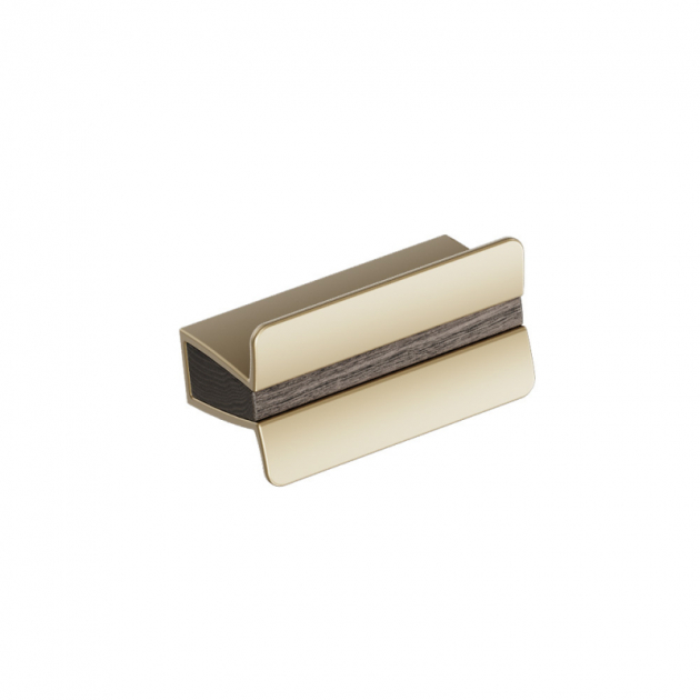 Håndtak Papillion - 32mm - Mørkbeiset eik/matt messing i gruppen Sortiment / Håndtak hos Beslag Design i Båstad Aktiebolag (317621-11)