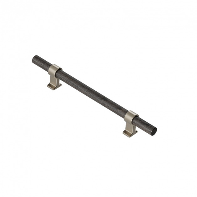 Håndtak Bond – Mørkbeiset eik/Børstet messing i gruppen Sortiment / Håndtak / Trehåndtak hos Beslag Design i Båstad Aktiebolag (htg-bond-morkbet-mess)