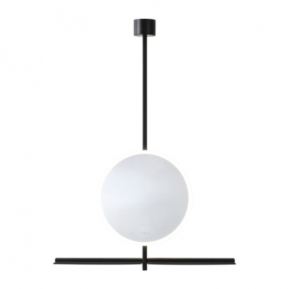 Baderomsspeil IO med belysning og hyller - Svart