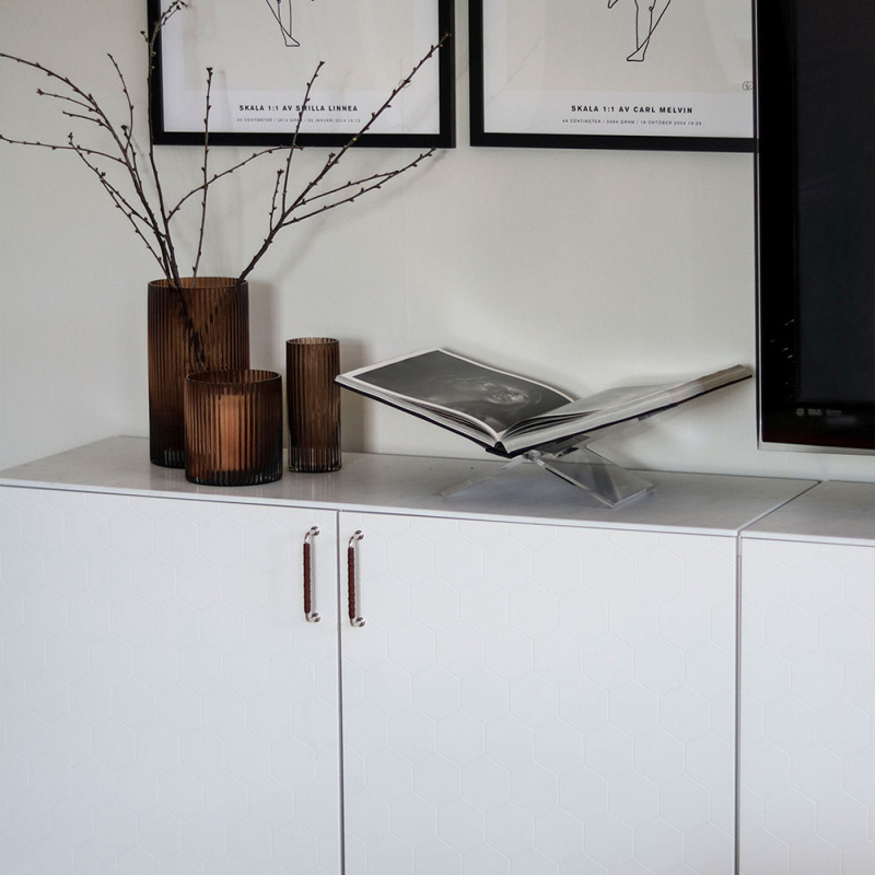 Håndtak 1353 nikkelbelagt/lær brun hjemme hos @mimmielidmar