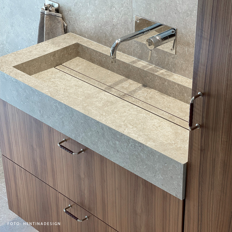 Håndtak 1353 - Forniklet/brunt lær