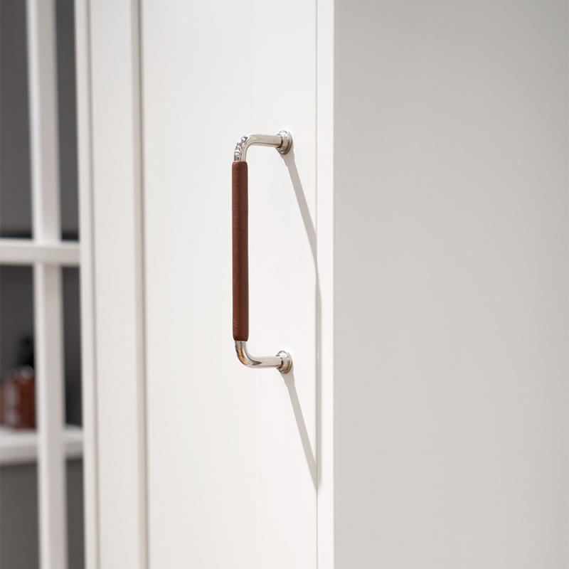 Håndtak 1353 - Forniklet/lærinnpakket brunt