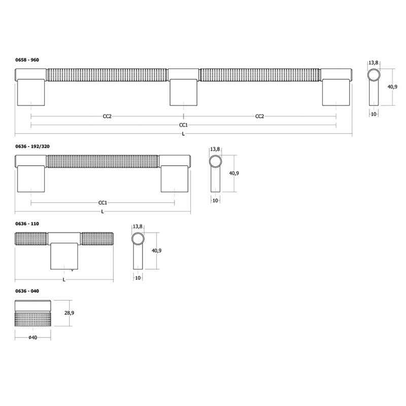 Knott Point - 40mm - Børstet messing