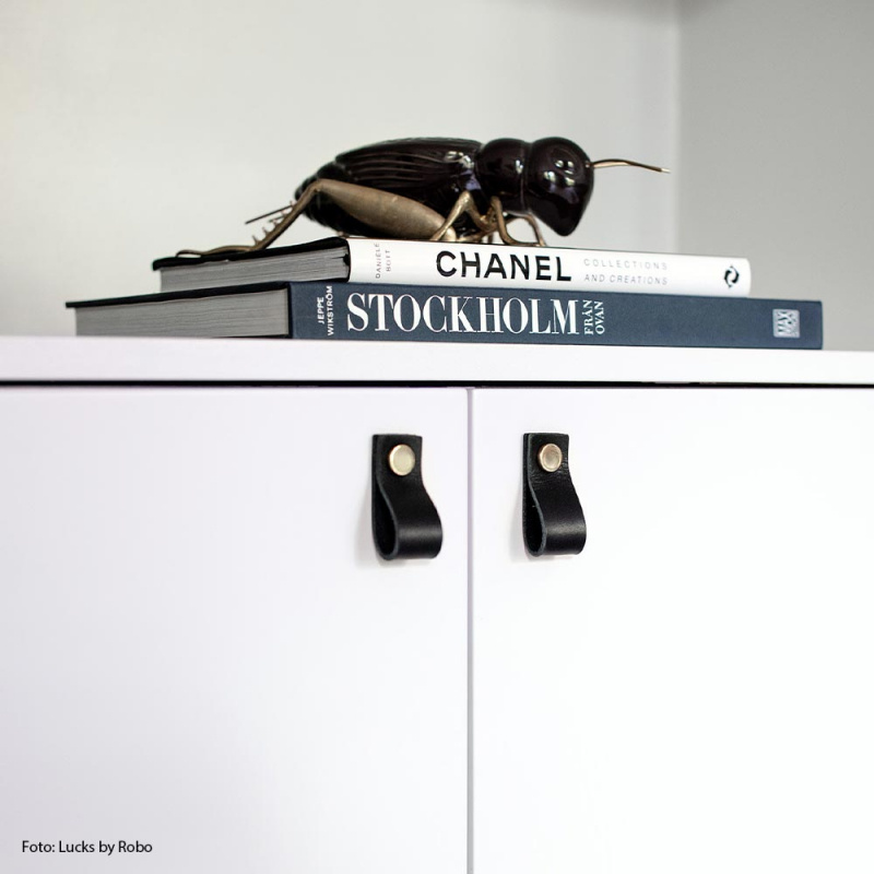 Loop - Svart lær/polert krom