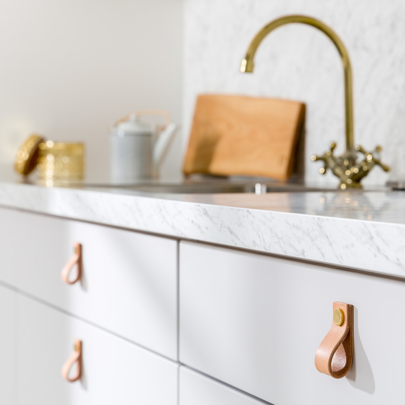 Loop - Natur lær/polert krom