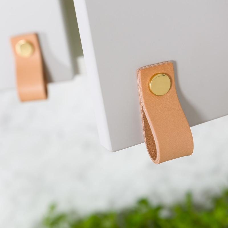 Loop - Natur lær/polert krom