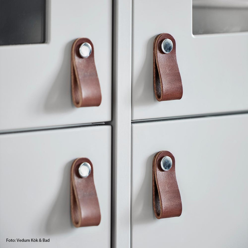 Loop Round - Brunt lær/polert krom