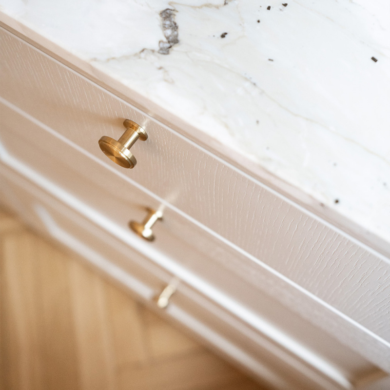 Knott Uno - 30mm - Børstet ubehandlet messing