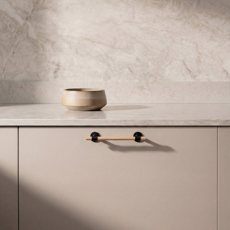 Håndtak Uniform - 128mm - Eik/Matt sort