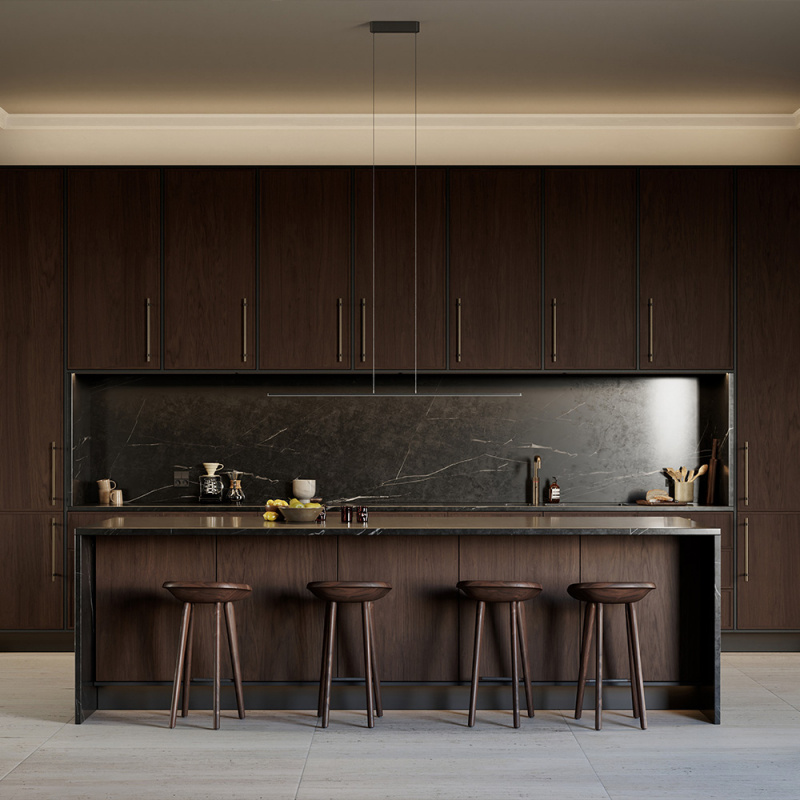 Håndtak Bond - 160mm - Antikk brun/børstet messing