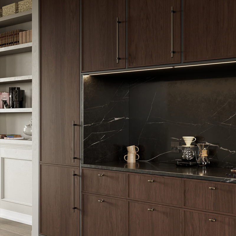 Håndtak Bond - 160mm - Antikk brun/børstet messing