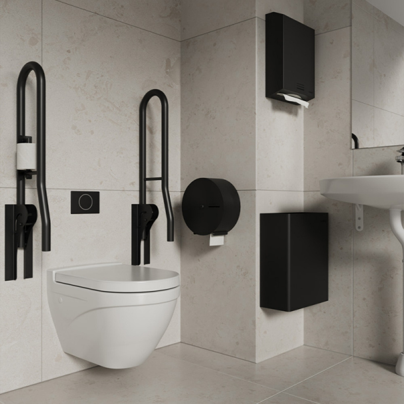 Papirhåndkle automat Stay - Matt svart