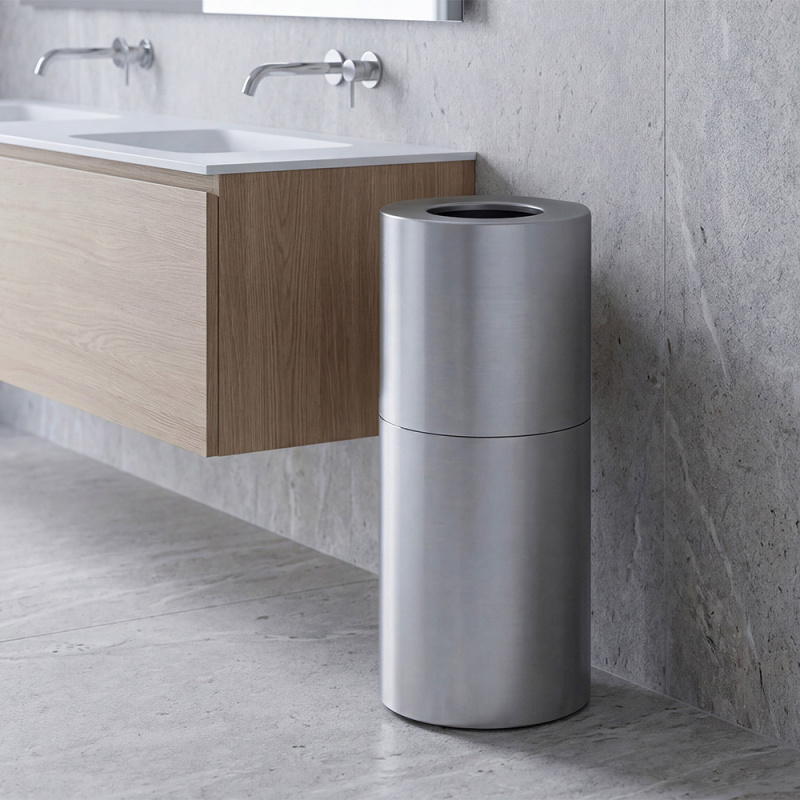Avfallskurv Stay - 50L - Ø380mm - Børstet rustfritt