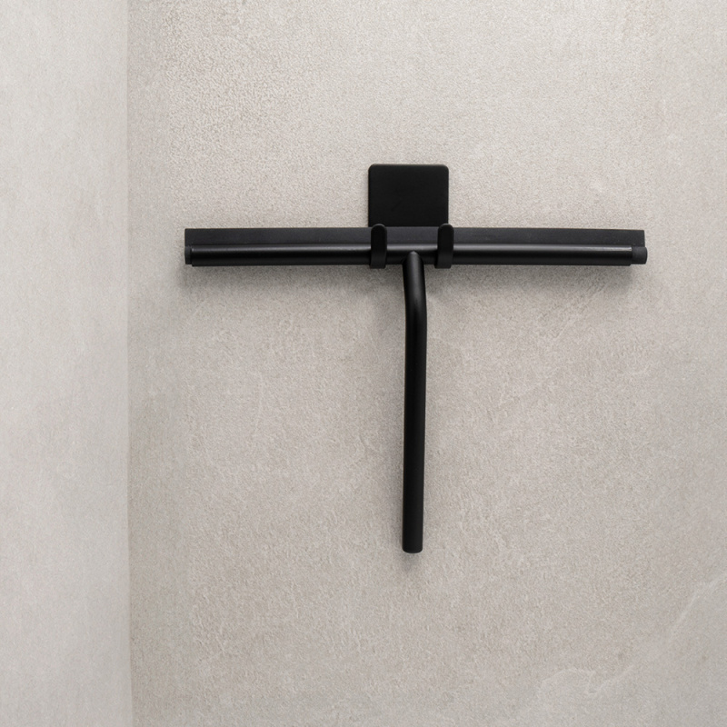 Base - Dusjskrape med holder - Matt sort