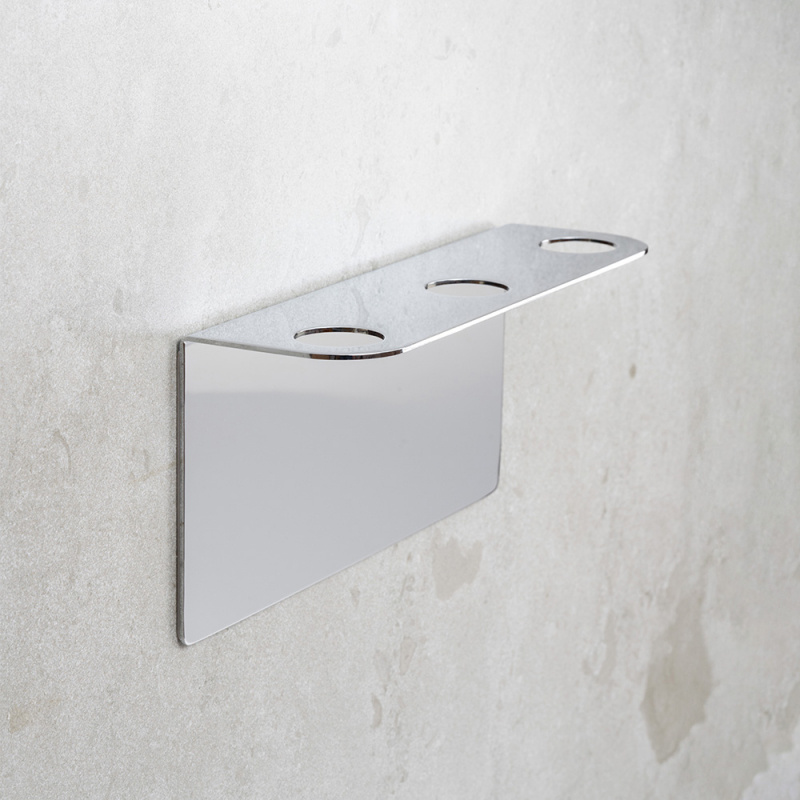 Base - Såpepumpeholder Trippel - Polert krom