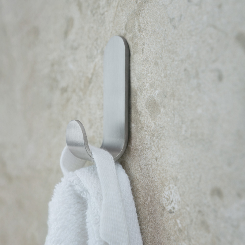 Base - Enkel knagg - Børstet rustfritt