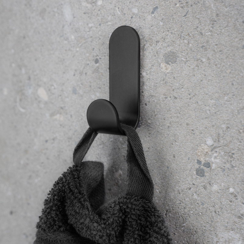 Base - Enkel knagg - Matt sort