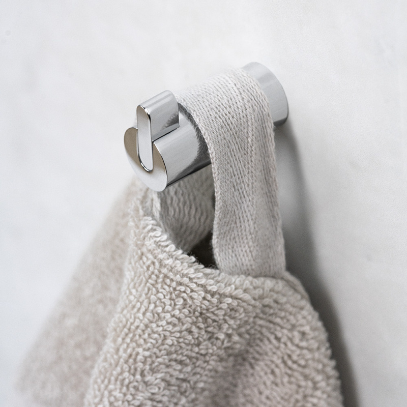 Flow - Enkel knagg - Polert krom