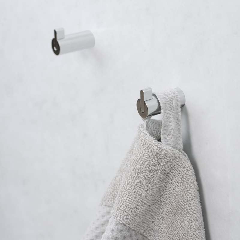 Flow - Enkel knagg - Polert krom