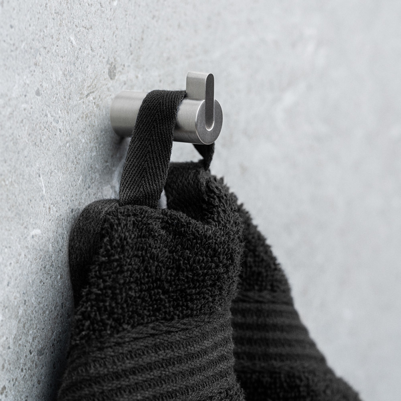 Flow - Enkel knagg - Børstet nikkel