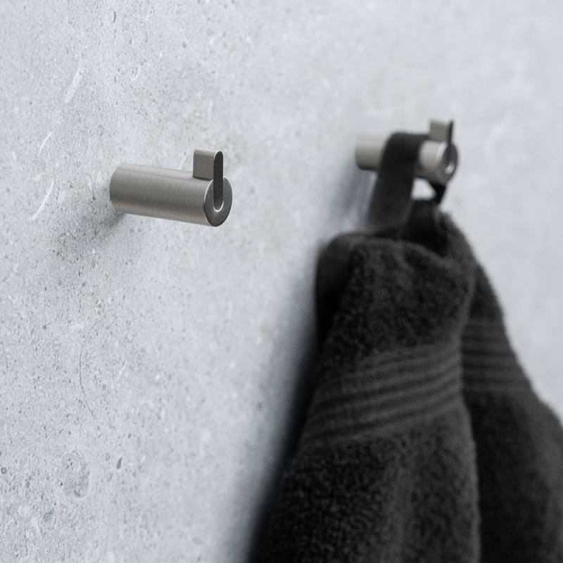 Flow - Enkel knagg - Børstet nikkel