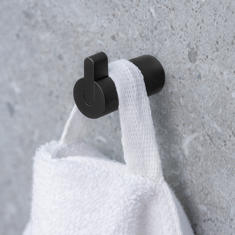 Flow - Enkel knagg - Matt sort