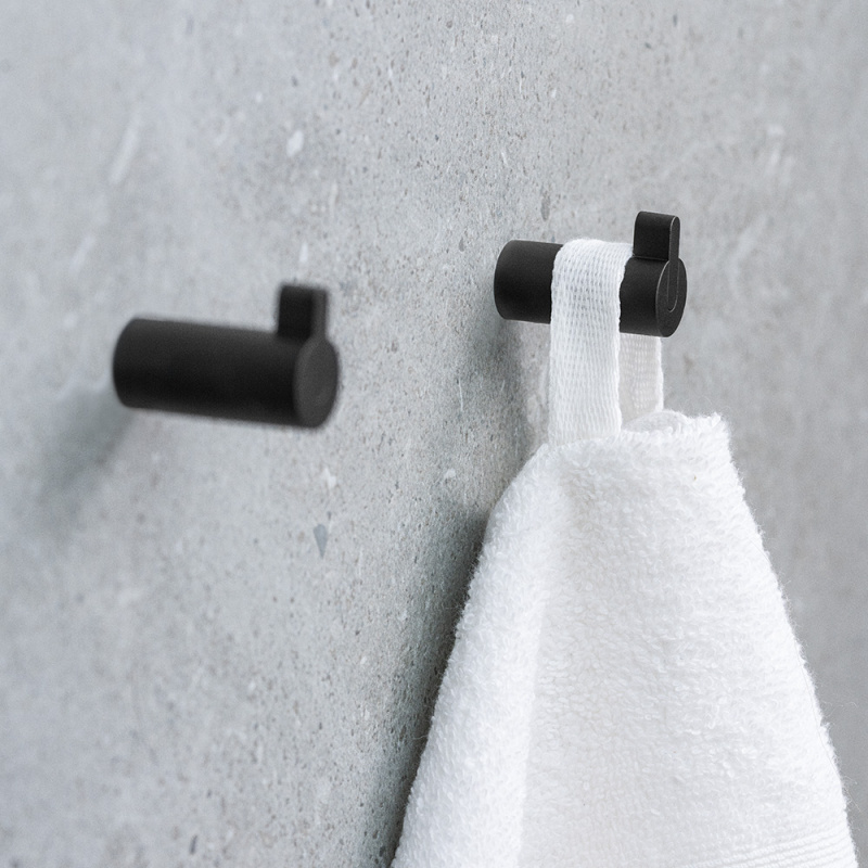 Flow - Enkel knagg - Matt sort