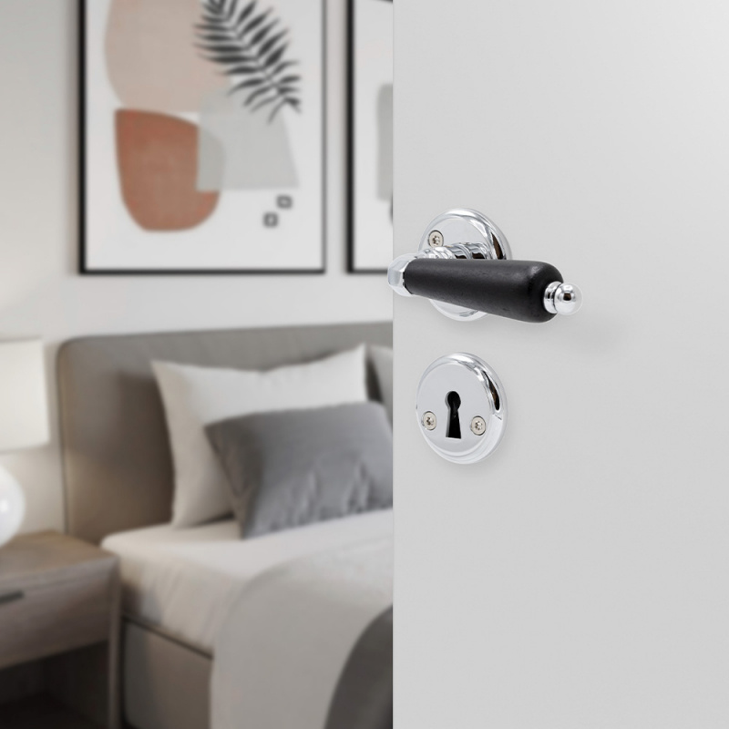 Dørrhåndtak Balder - Krom/sort