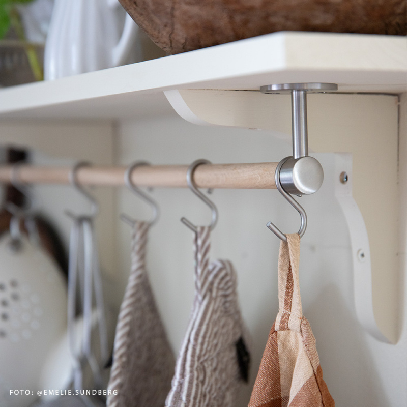 Veggoppbevaring til kjøkken Aveny - 600mm - Komplett - Eik/Børstet rustfritt