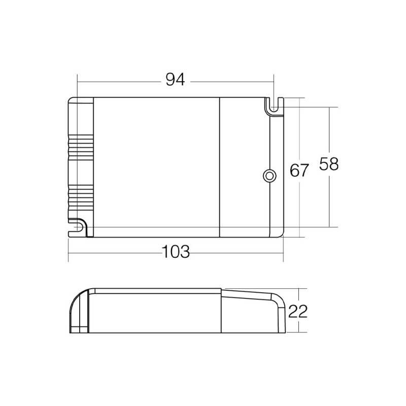 Transformator Drikon inkl. touchdimmer - 500mA/22W 