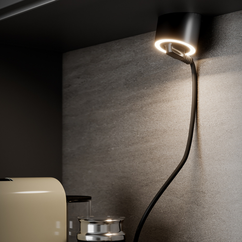 LED-spot Unika - Stikkontakt - Rustfri look