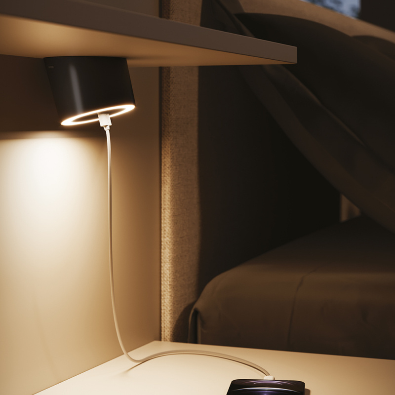 LED-spot Unika - 2xUSB - Rustfri look