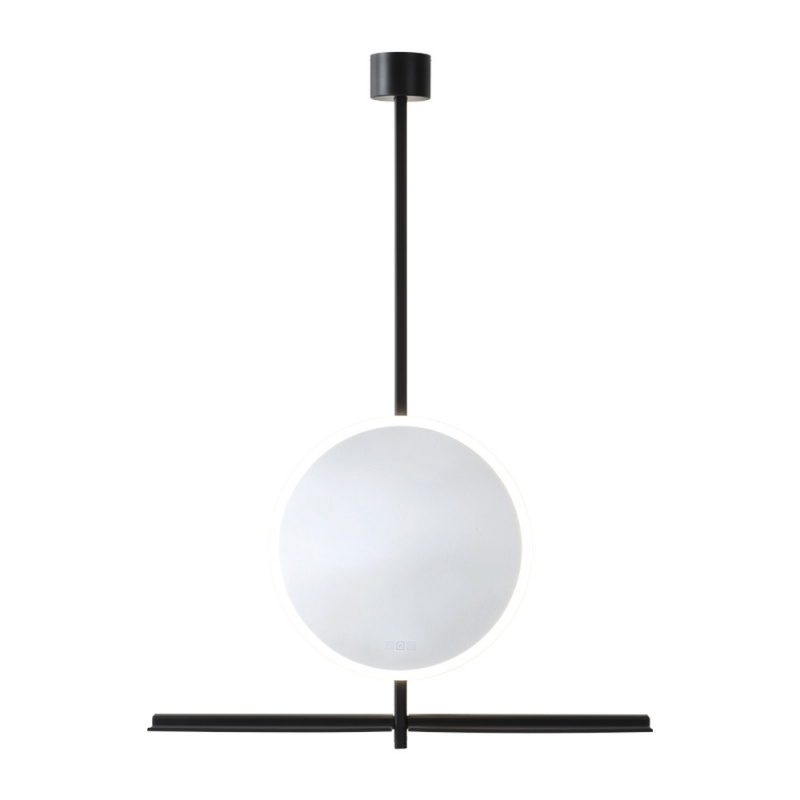 Baderomsspeil IO med belysning og hyller - Svart