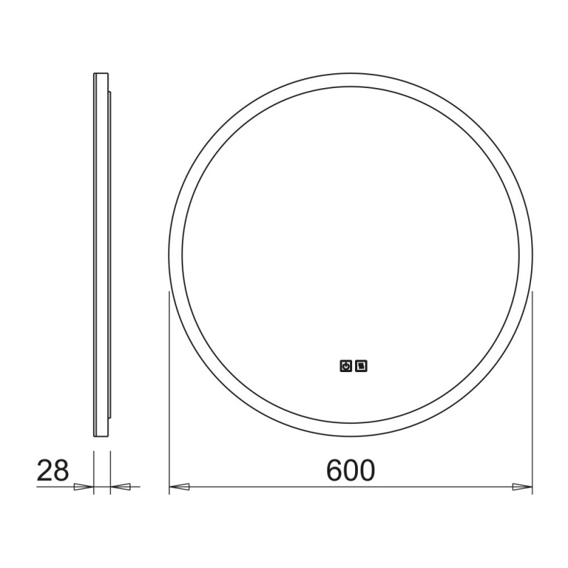 Speil vegghengt IO D-M