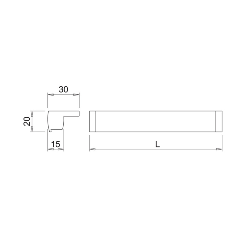 LED-profil Tuby - 2000mm - Sort