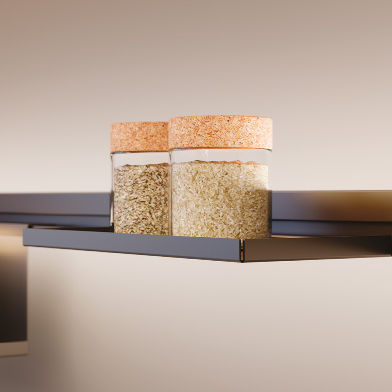 Hylle Systema - 305mm - Matt sort