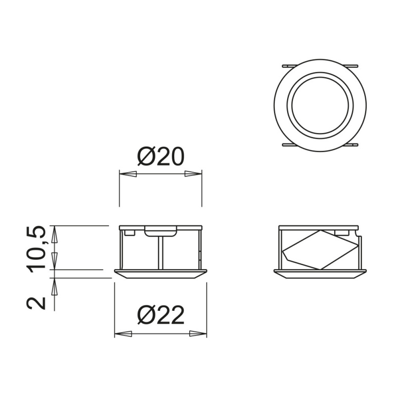 Touch dimmer Tom - Alu-look