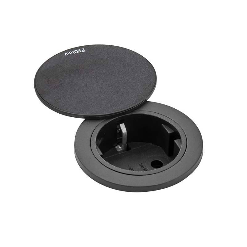 Stikkontakt One – med lokk svart/sort