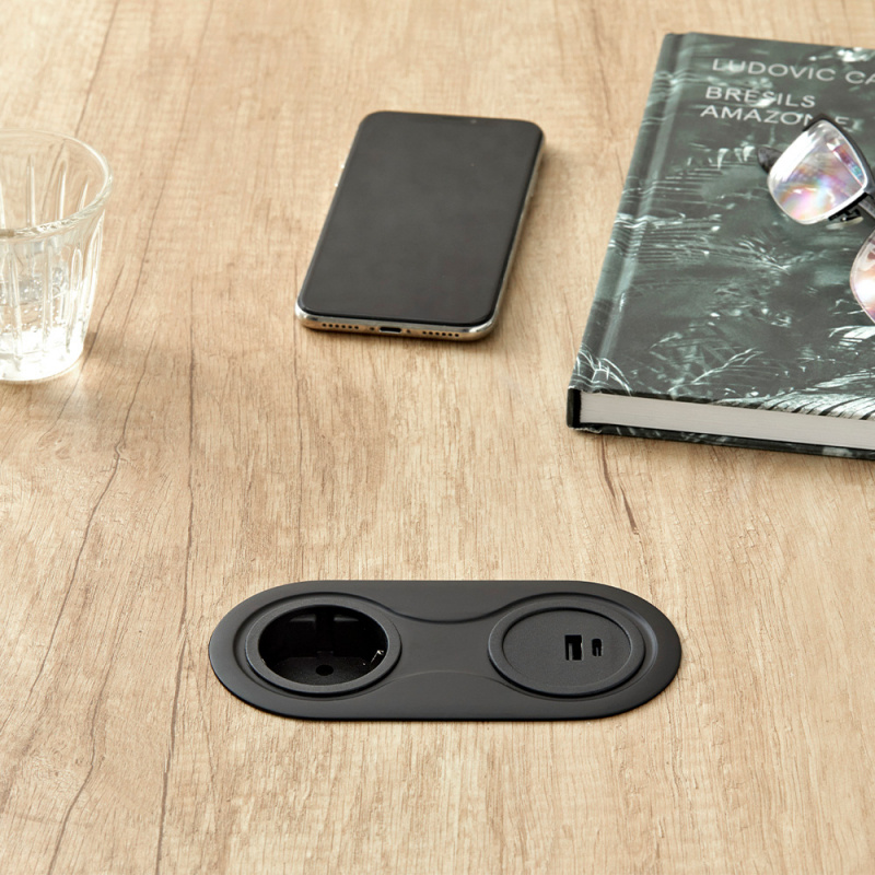 Strømuttak Infini - Matt sort