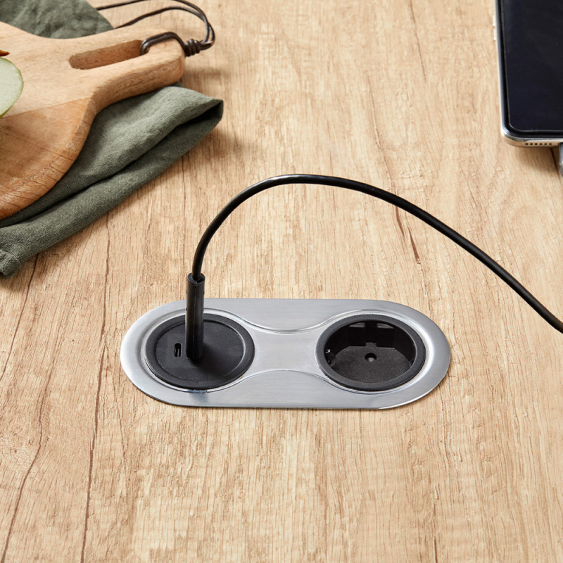 Strømuttak Infini - Rustfri look