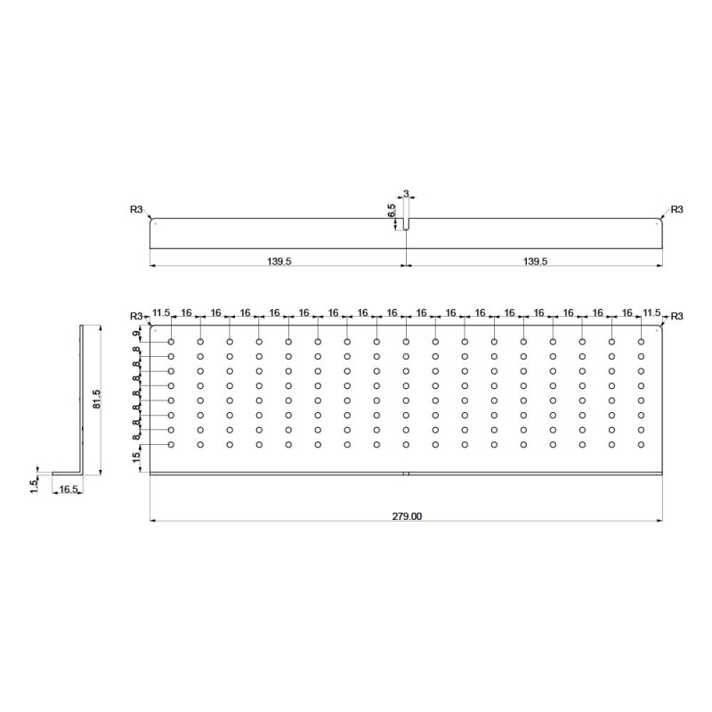 Bormal for knotter og håndtak - Gjennomsiktig