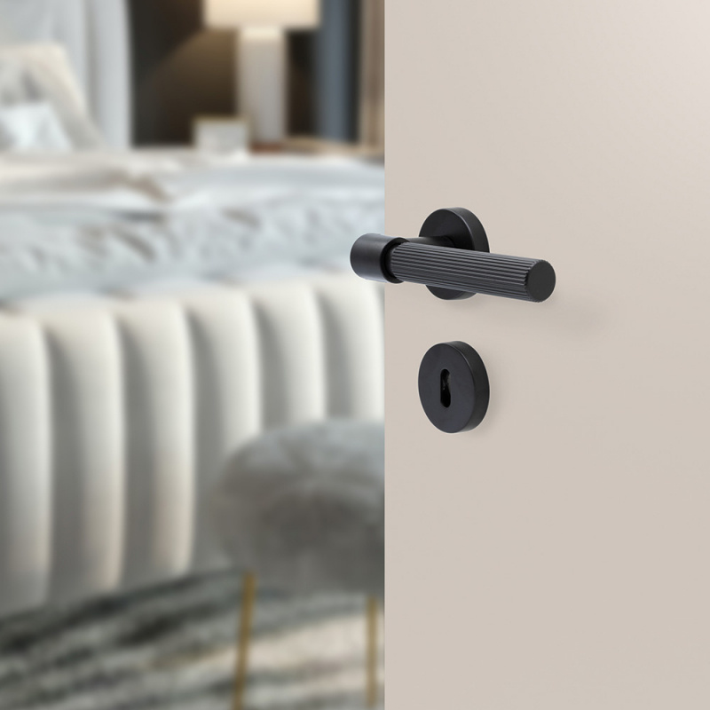 Dørhåndtak Helix 200 Stripe - Matt Svart