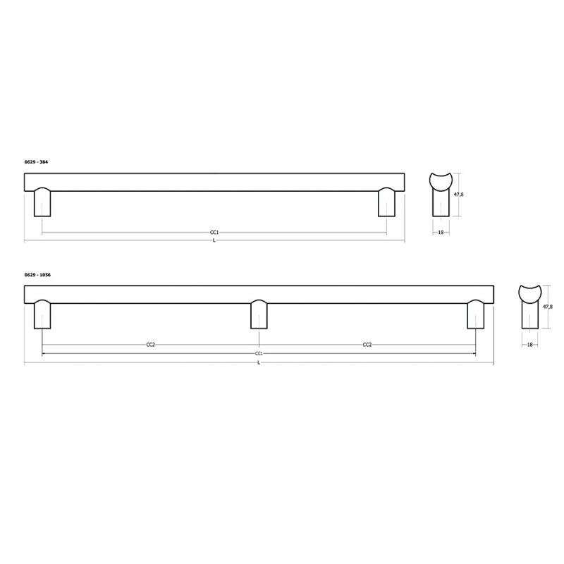 Håndtak Moon - Rustfri look