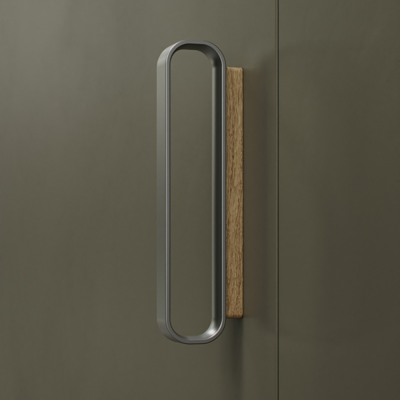 Håndtak Race - Eik/rustfri look