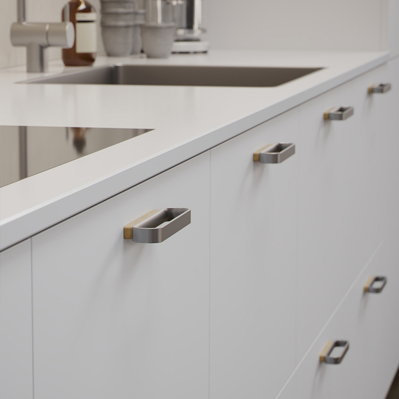 Håndtak Race - Eik/rustfri look