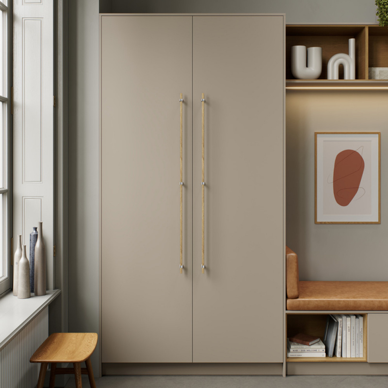 Håndtak Bond - Eik/Rustfri look