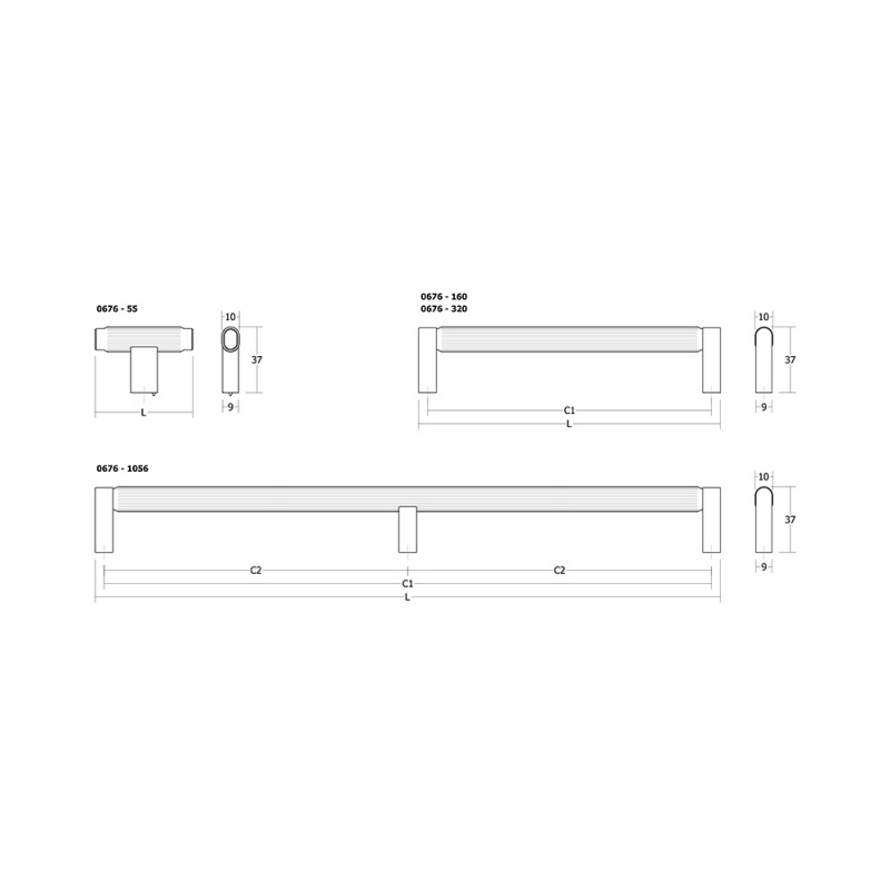 Håndtak Brooklyn - Børstet sort