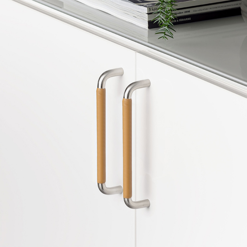 Håndtak SS-A - Rustfritt/lærinnpakket natur